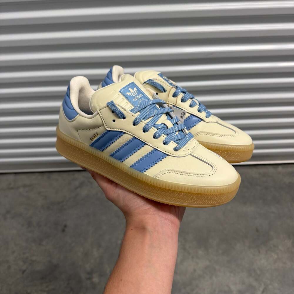 Adidas Samba XLG Wonder White Ash Blue Athletic Shoes